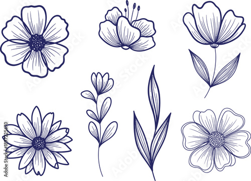 Hand Drawn Simple Flower Designs