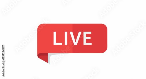 Bold red 'LIVE' indicator icon prominently displayed, signifying real-time online streaming, broadcast events, and immediate digital communication