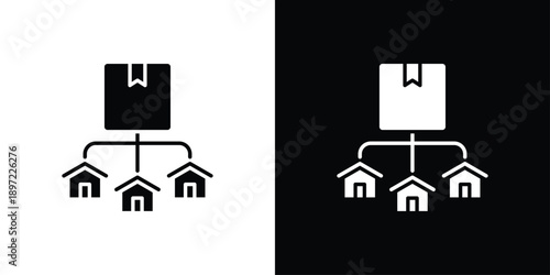 Distribution Icon Sheet Black And White