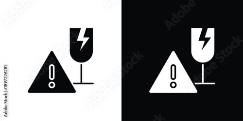 Fragile Icon Sheet Black And White