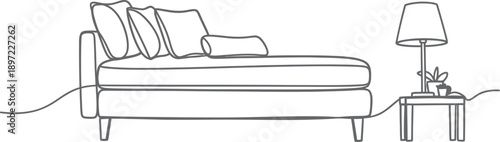 Modern Living Room Furniture Illustration