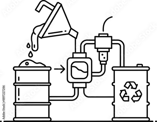 Oil recycling process diagram