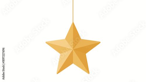 Golden Star Decoration Hanging Ornament.
