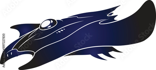 organic sleek alien starship.