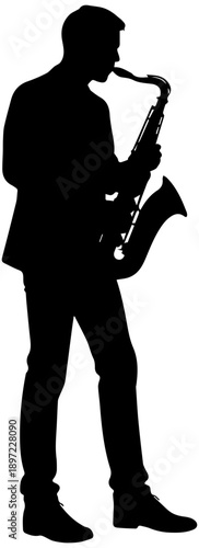 Saxophone Player Musician Silhouette Vector Illustration