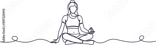 Woman in Meditation with Bottle