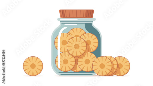 Dried Lemon Slices in Glass Jar.