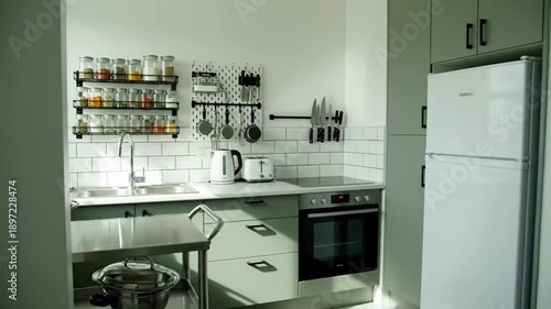 Modern Kitchen Setup With Abundant Storage And Natural Light