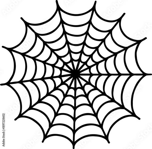 Spider Web Silhouette Cobweb Circular Halloween Gothic Decoration Illustration