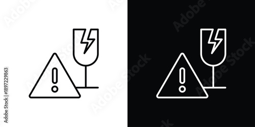 Fragile Icon Sheet Black And White