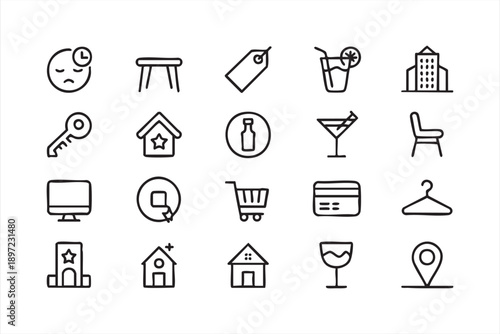 Food, Drink, and Restaurant Service Minimal Icons