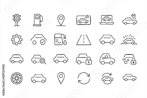 Transportation Safety and Vehicle Management Icons