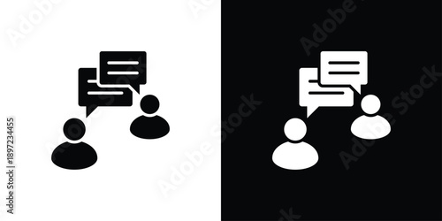 Conversation Icon Sheet Black And White