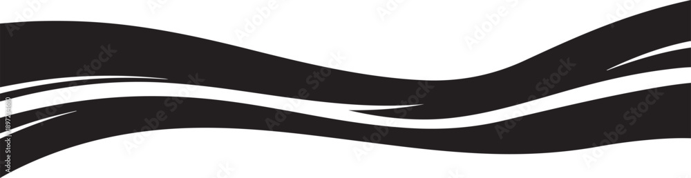Fototapeta premium Abstract black wavy lines on white background design element