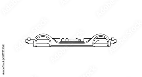 Simple line drawing of a vehicle chassis or frame.