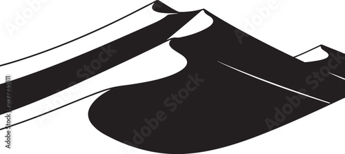 Black and white abstract design with curved lines shape