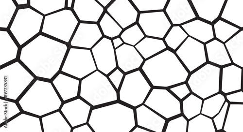 Black and white geometric pattern with polygonal shapes design