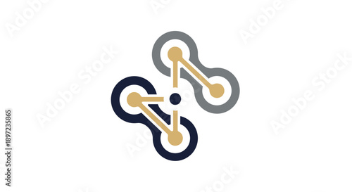 Abstract geometric logo design with interconnected elements.