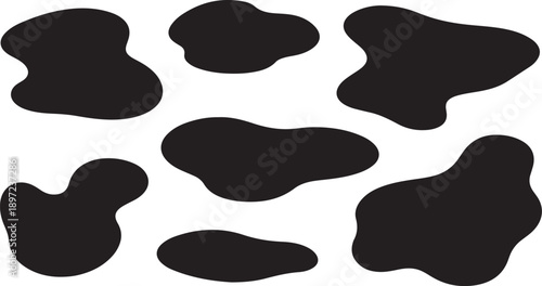 Black Silhouettes on White Background Abstract Art Design Elements