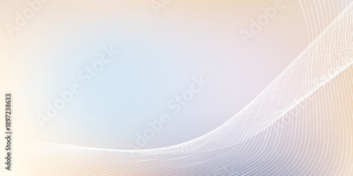 Abstract flowing light wave pattern with soft pastel colors.
