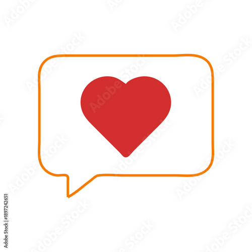 Minimal chat bubble icon with heart symbol representing love, care, and social interaction. Ideal for messaging apps, feedback, support, healthcare, and modern UI or graphic design projects.
