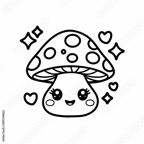 Mushroom outline illustration