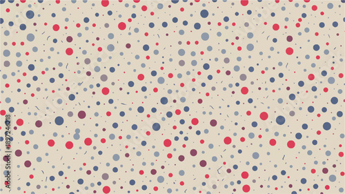 Vibrant abstract seamless pattern design with an array of scattered colorful dots on a gentle neutral background, ideal for contemporary graphic projects