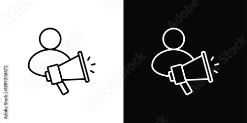 Public Relation Icon Sheet Black And White