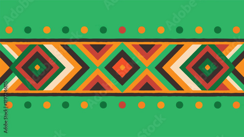 Simplified Illustration Of Traditional Nigerian Textile Motifs Vector Design Template