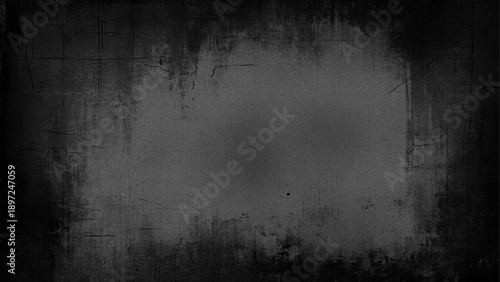 Black scratched room wıth concrete wall 