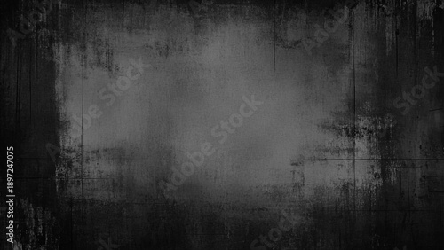 Black scratched room wıth concrete wall 