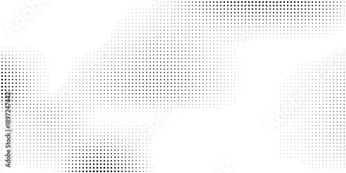 Grunge halftone gradient background. Faded grit noise texture. White and black sand wallpaper. Retro pixelated backdrop abstract simple