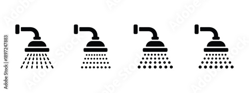 Toilet and shower bathroom icons, vector illustration for restroom