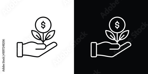 Investment Icon Sheet Black And White