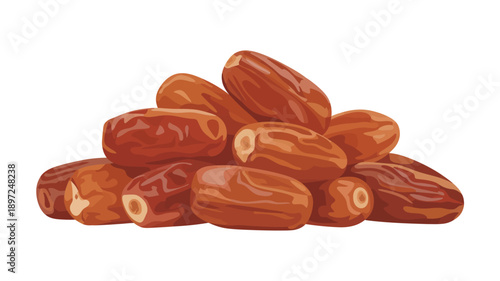Pile of Fresh Brown Dates Fruits.