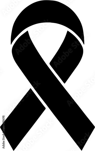 cancer ribbon silhouette vector icon