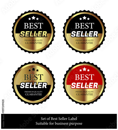 Set of best seller label. Suitable for business purpose