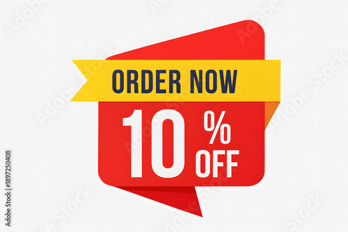 Order now and get an amazing 10% off your purchase with this attractive promotional badge.