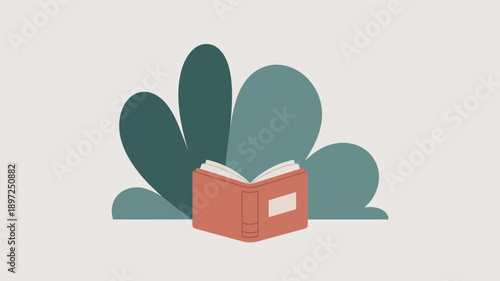 Open Book with Label on Cover.