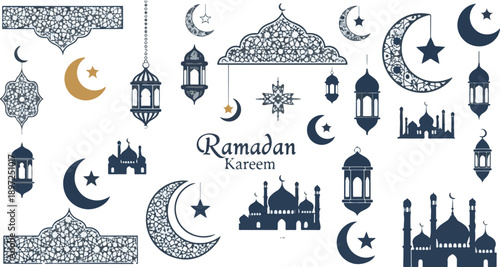 Ramadan vector elements and eid vector elements