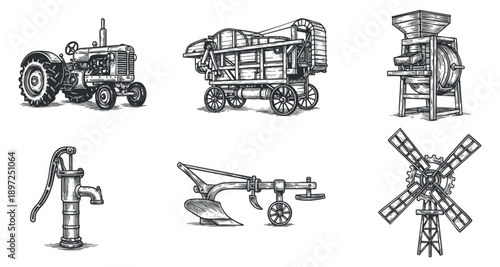 A collection of iconic skyscrapers including the Empire State and Chrysler buildings in detailed black and white outline vector style, perfect for architectural illustrations and urban design projects