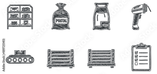 A collection of eight outlined eyeshadow palettes in minimalist vector style, suitable for beauty branding and cosmetics design