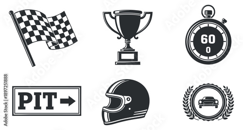 A collection of winter-themed icons including snowflakes, trees, a hat, scarf, mittens, and a steaming mug in minimalist outline vector style, perfect for seasonal design projects