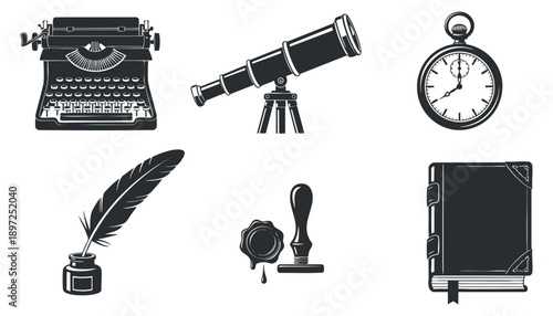 A collection of various backpack designs in minimalist line art vector style, suitable for travel and outdoor gear branding