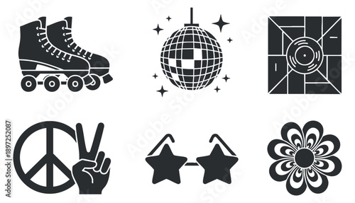 A set of various bus illustrations in black and white vector style, ideal for transportation-themed projects and urban design