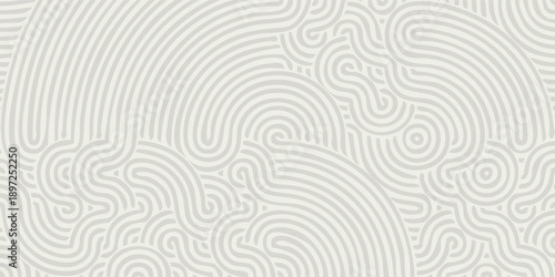 Abstract Pattern of Concentric Arcs and Swirls in Subtle Cream Tones.