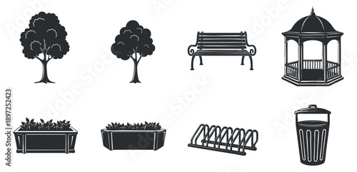 A collection of skincare and beauty products including creams, toners, and masks in minimalist outline vector style, perfect for wellness branding