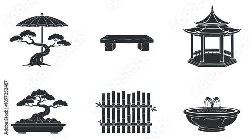 A collection of various train silhouettes in black and white vector style, suitable for transportation design and branding