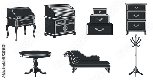 A collection of science and biology icons including DNA, microscope, petri dish, and brain in minimalist outline vector style, ideal for educational and medical projects