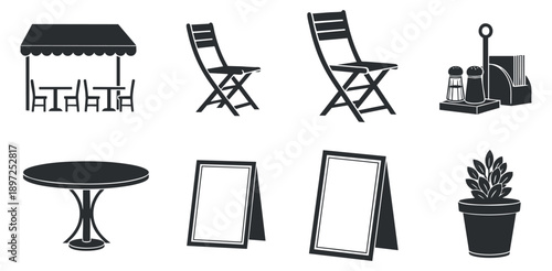 A collection of robotic arms in outline vector style, suitable for technology and engineering projects